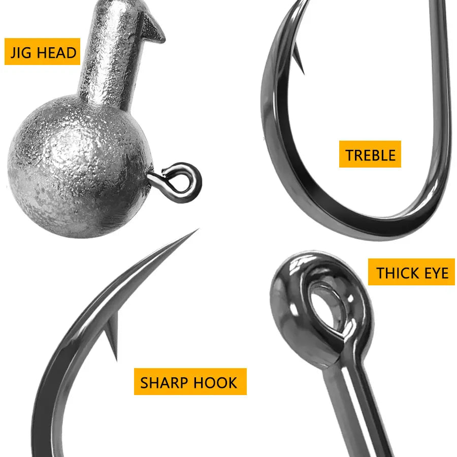 JYJ 1g 2g 3g 4g 5g 10g 20g 22g 25g 28g crank Jig head hook fishing