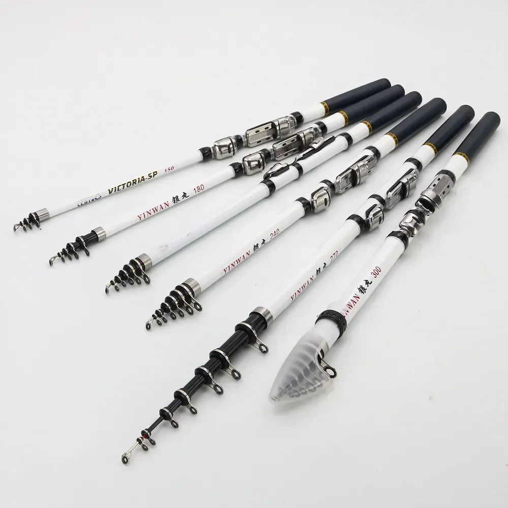 JOSBY Carbon Fiber Spinning Fishing Rod Telescopic Mini Pole 3M 2.7M