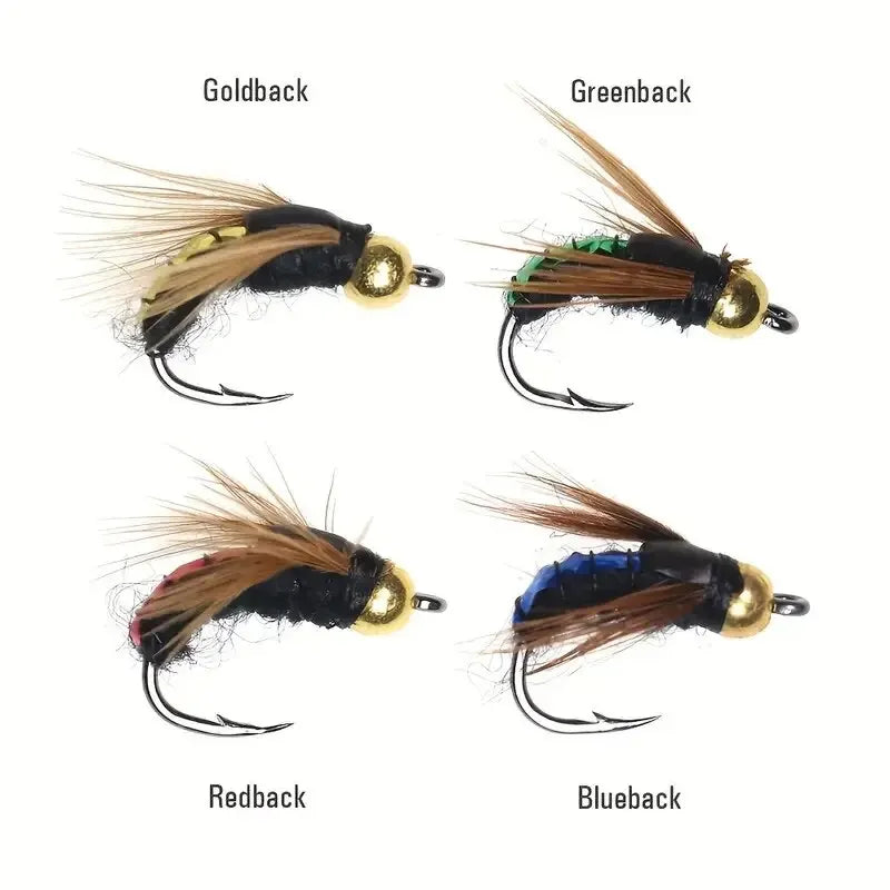 5/10pcs Artificial Insect Fishing Bait, Fast Sinking Brass Bead Head