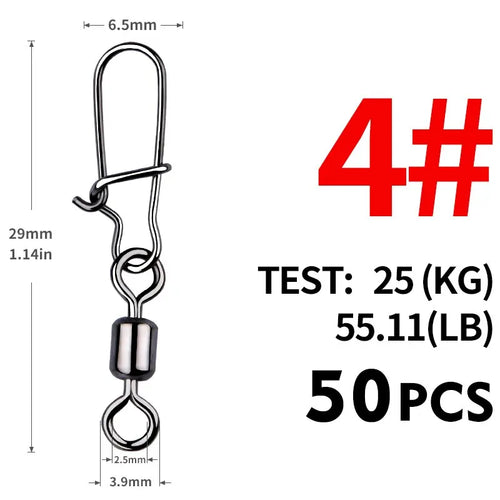 MEREDITH Pike Fishing Accessories Connector 50PCS Pin Bearing Rolling