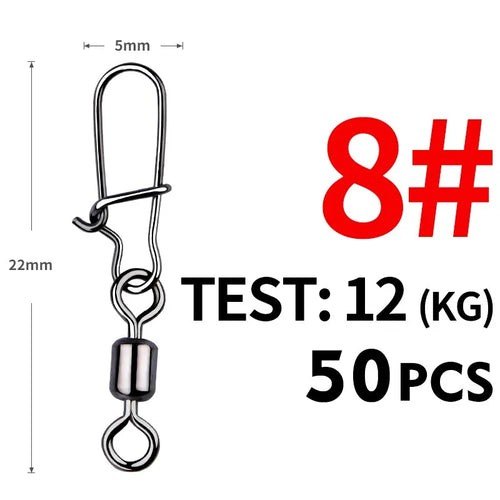 MEREDITH Pike Fishing Accessories Connector 50PCS Pin Bearing Rolling