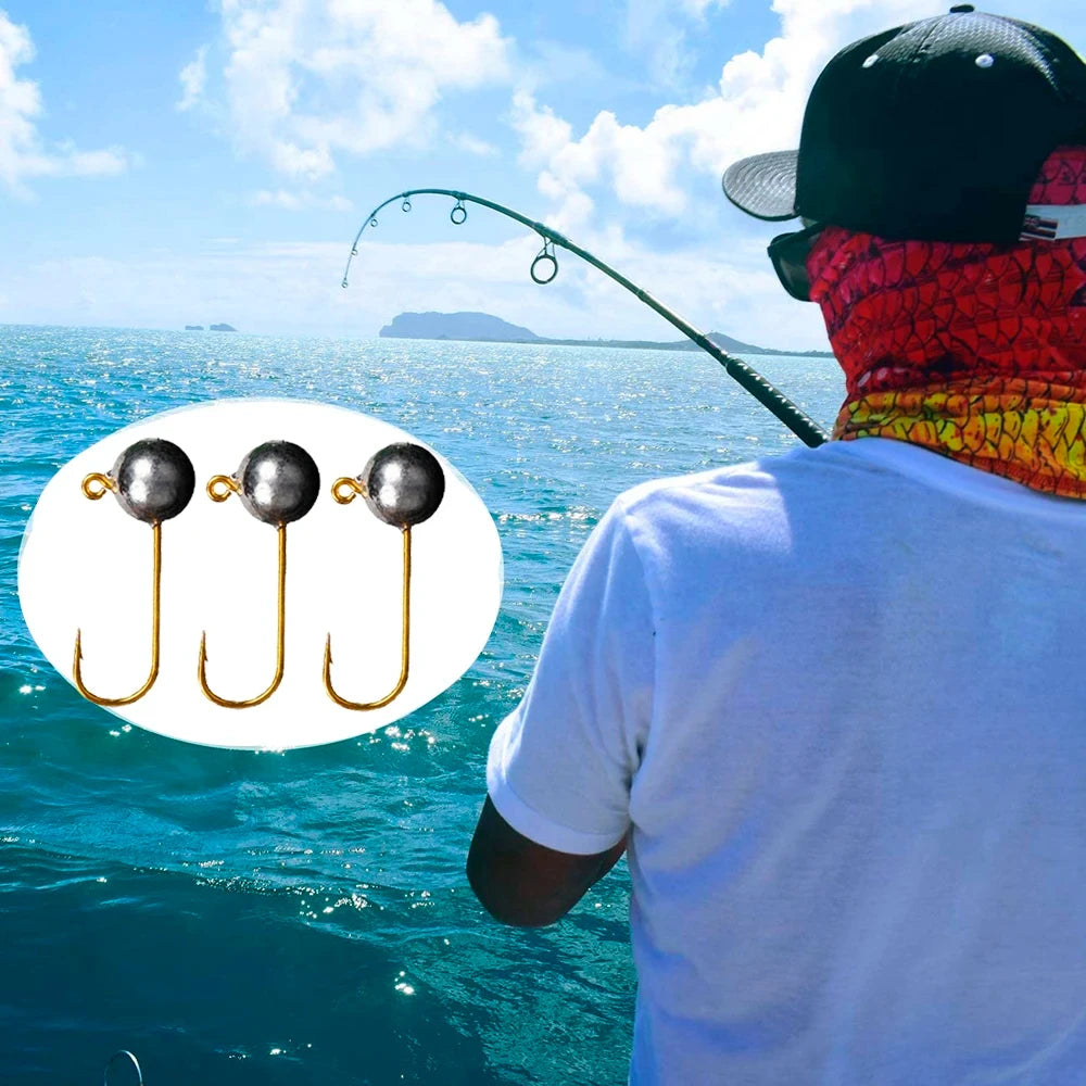 10pcs/lot Micro Jig Head Fishing Hook 1g-5g Ice Fishing Hook Mini