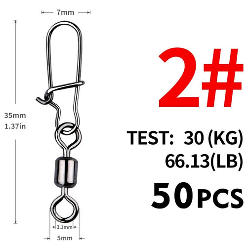 MEREDITH Pike Fishing Accessories Connector 50PCS Pin Bearing Rolling