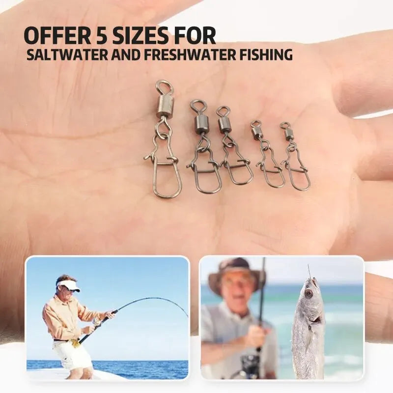 50pc/box Stainless Steel Fishing Connector Pin 4# 6# 8#10#12# Bearing