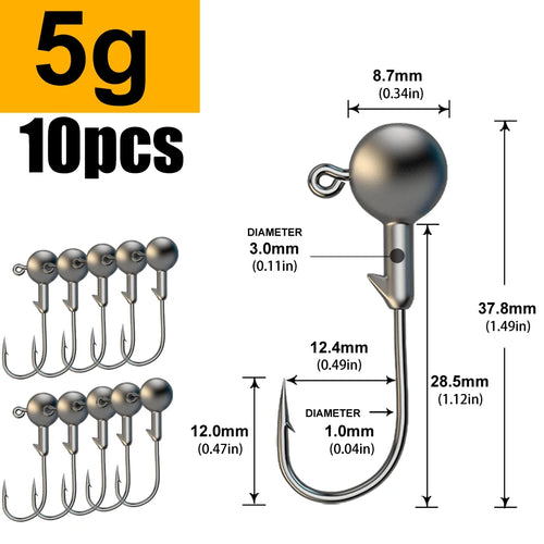 JYJ 1g 2g 3g 4g 5g 10g 20g 22g 25g 28g crank Jig head hook fishing