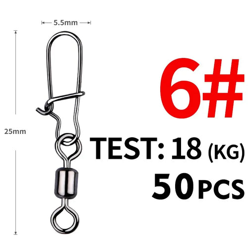 MEREDITH Pike Fishing Accessories Connector 50PCS Pin Bearing Rolling