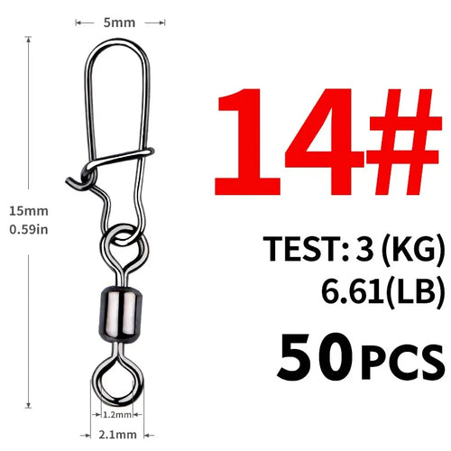MEREDITH Pike Fishing Accessories Connector 50PCS Pin Bearing Rolling