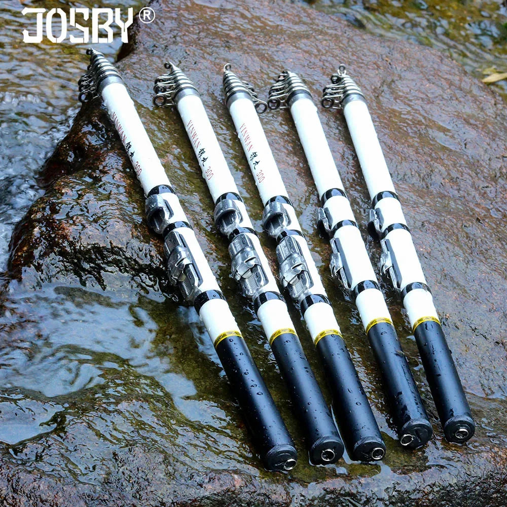 JOSBY Carbon Fiber Spinning Fishing Rod Telescopic Mini Pole 3M 2.7M