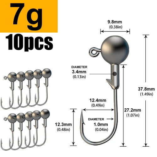 JYJ 1g 2g 3g 4g 5g 10g 20g 22g 25g 28g crank Jig head hook fishing