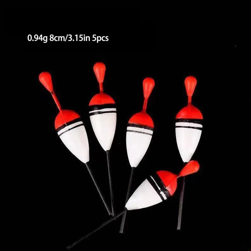 1 set (15Pcs) Fishing Floats Vertical Buoy Sea ith Rubbers Mix Size