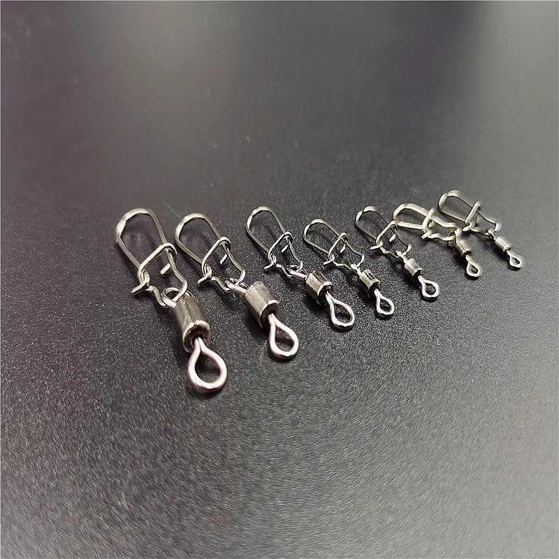 50pcs/lot Fishing Connector 2# 4# 6# 8# 10# Pin Bearing Rolling