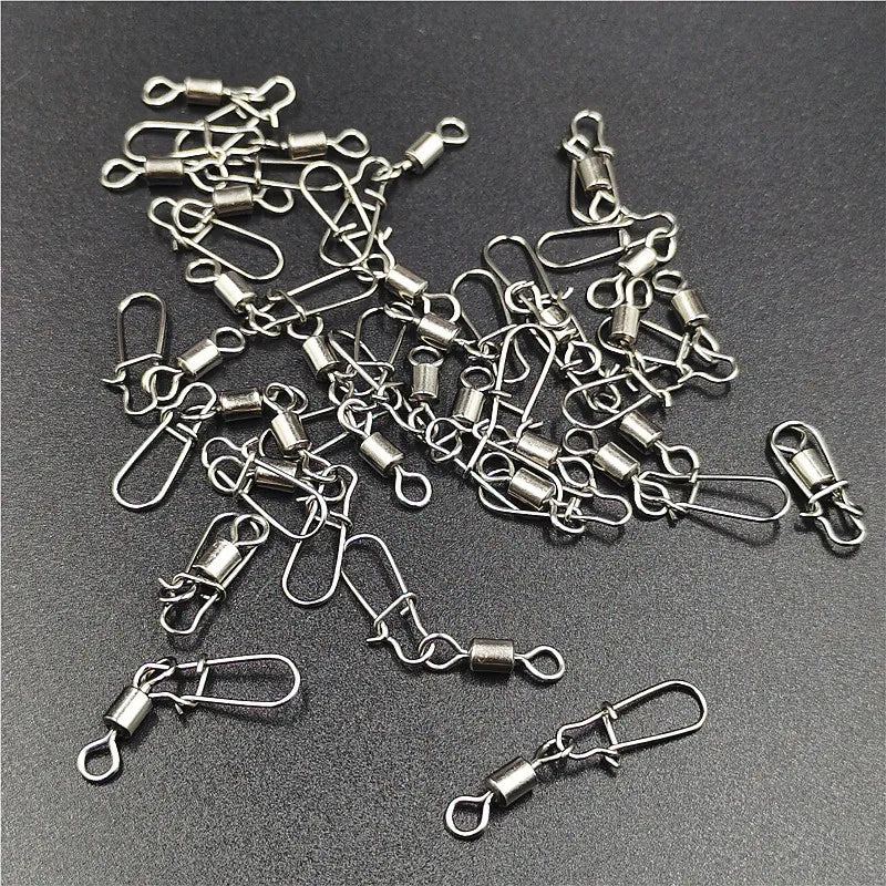 50pcs/lot Fishing Connector 2# 4# 6# 8# 10# Pin Bearing Rolling
