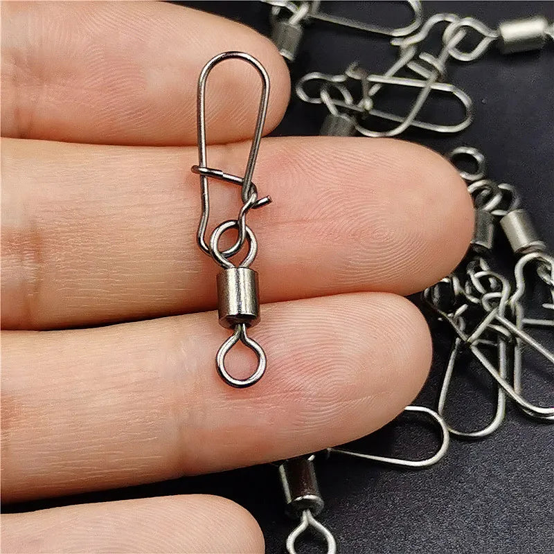 50pcs/lot Fishing Connector 2# 4# 6# 8# 10# Pin Bearing Rolling