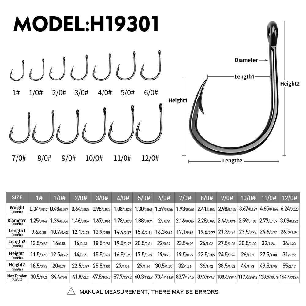 PROBEROS 10Pcs/lot Thick High Carbon Steel Fishhook Lron Hook With