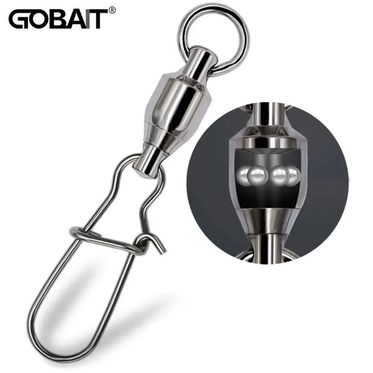 GOBAIT 20PCS Swivel Snap Connector Pin Ball Bearing Rolling Ring