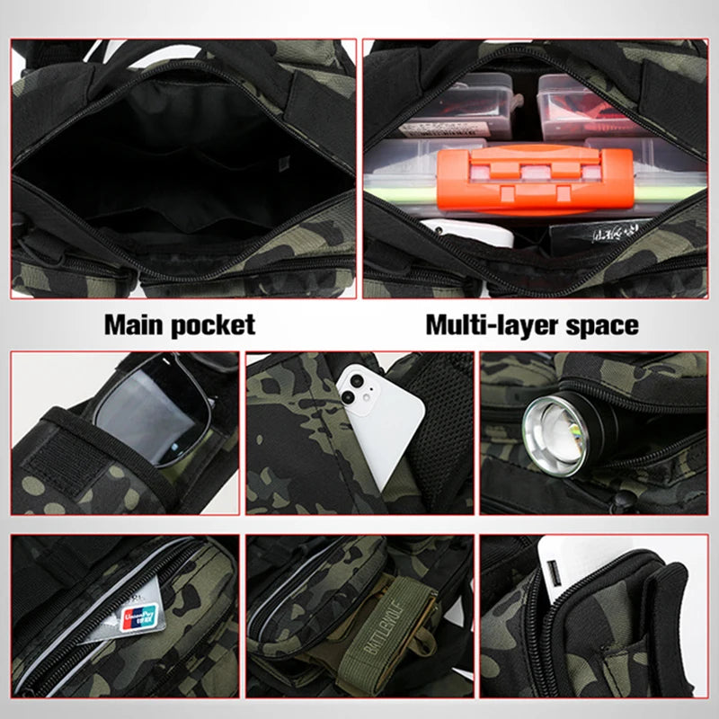 Men Fishing Tackle Bag Single Shoulder Crossbody Tactical Bags Waist