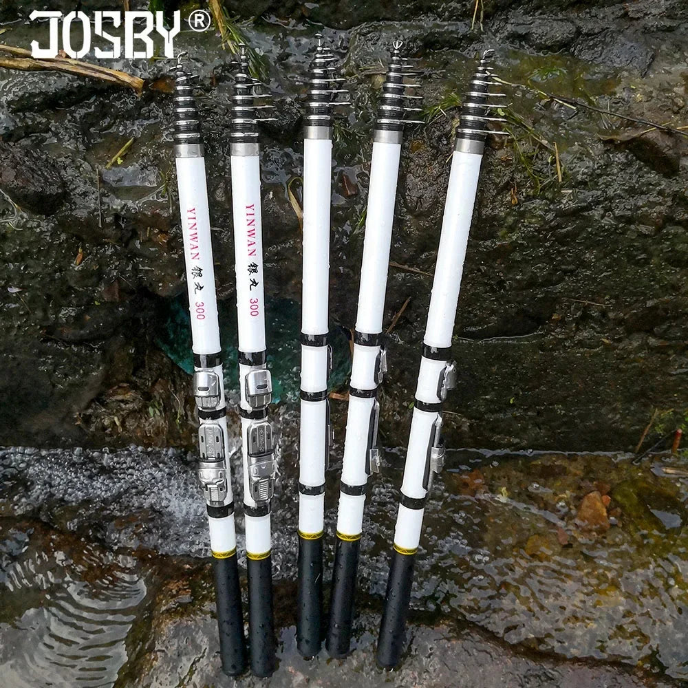 JOSBY Carbon Fiber Spinning Fishing Rod Telescopic Mini Pole 3M 2.7M